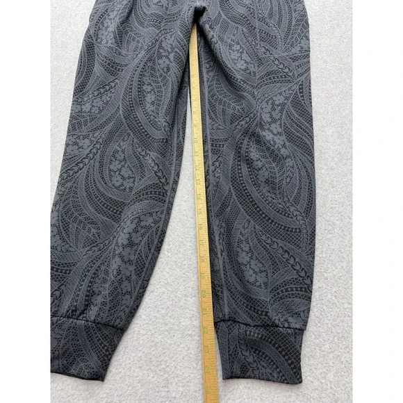 Athleta Salutation Textured Jogger Pants Womens M Petite Gray Paisley Stretch Yo - Picture 5 of 14